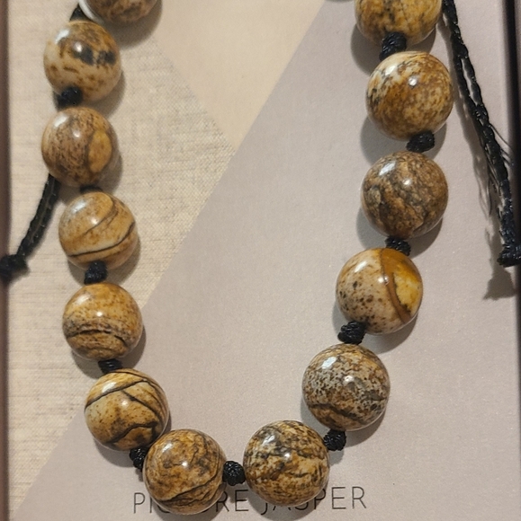 LUNA NORTE FOR EVERYBODY PICTURE JASPER STONES UNISEX ADJUSTABLE THREAD BRACELET - Picture 6 of 9